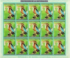 Equatorial Guinea 1976  NORTH AMERICAN BIRDS 7 MINI-SHEETLETS IMPERFORATED MNH