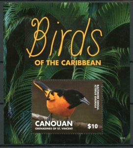 Canouan Gren St Vincent Stamps 2015 MNH Birds Caribbean Baltimore Oriole 1v S/S