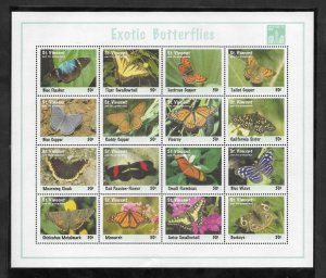 SD)1994 ST. VICENTE & GRENADINES BUTTERFLIES - HONG KONG INTERNATIONAL PHILATEL