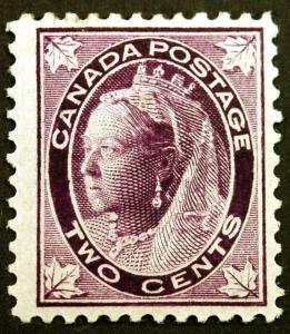 Canada #68 2c Purple 1897 Queen Victoria Maple Leaf VF *MLH*