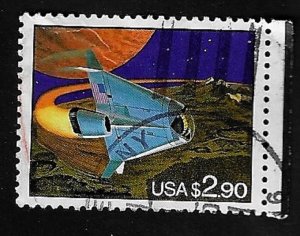 U.S.A. 1993 $2.90 FANTASY SPACE VEHICLE on Priority Mail Stamp Scott #2543 Used