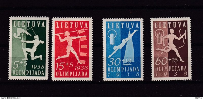 Lithuania Lietuva  1938 Sport Olympiad Full set MH 15343