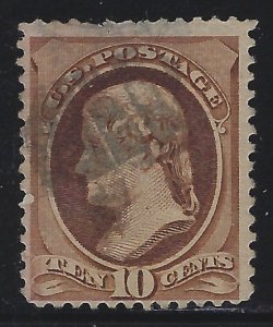 Scott # 188  Lot E260  10c Jefferson  brown  Used