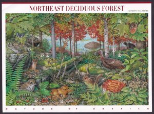 (F) USA #3899 Nature of America Northeast Deciduous Forest  Full Sheet MNH