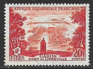 FRENCH EQUATORIAL AFRICA 1956 20fr Libreville Harbor FIDES Issue Sc 192 VFU