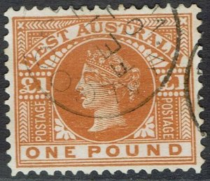 WESTERN AUSTRALIA 1902 QV 1 POUND USED 