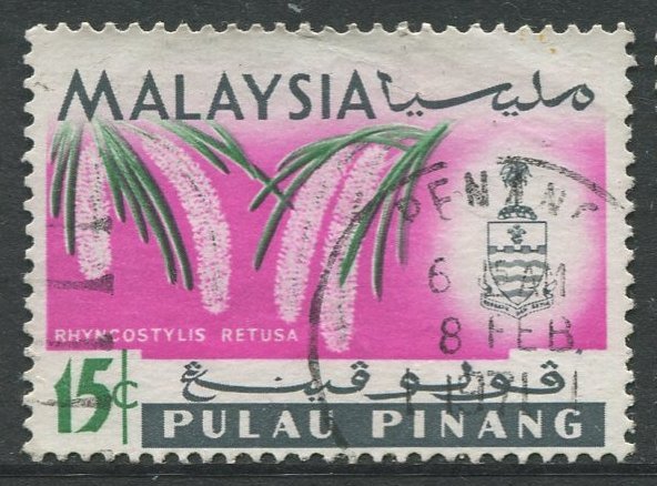 STAMP STATION PERTH Penang #72 Orchid Type Definitive Used 1965