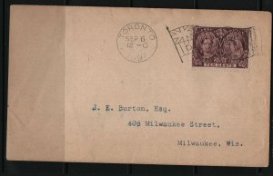Canada #57 Very Fine Used On Flag Cancel Cover Toronto Sept 6 1897 Cancel