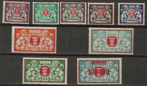 Danzig 117-125 + 126 Mint Hinged (417483-99)