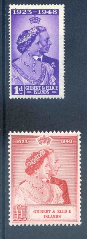 Gilbert & Ellice 1948 Silver Wedding SG57/8 Unmounted Mint