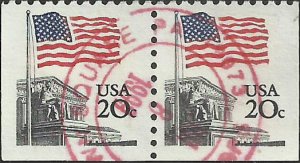 # 1896d USED LARGE BLOCK TAGGING FLAG OVER CAPITOL