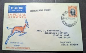 1931 Rhodesia Airmail First Flight Cover FFC Bulawayo to Capetown South Africa