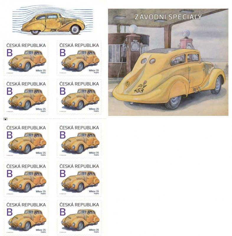 Czech 2024 Definitives transport car Wikov 35 10 stamps in booklet MNH