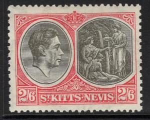 ST.KITTS-NEVIS SG76 1938 2/6 BLACK & SCARLET MTD MINT