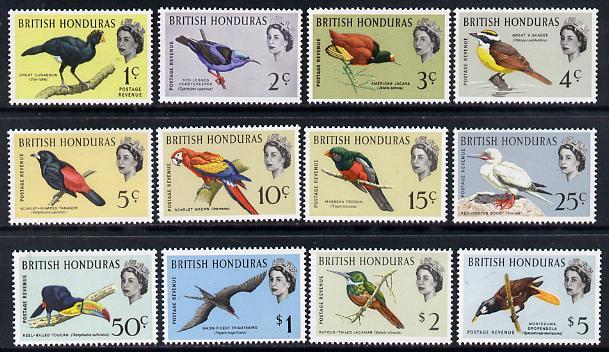 British Honduras 1962 Birds definitive set of 12 values c...