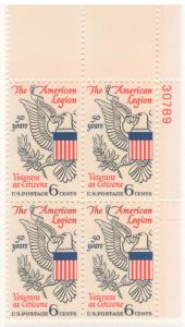 1369: American Legion - Plate Block - MNH - 30789-UR