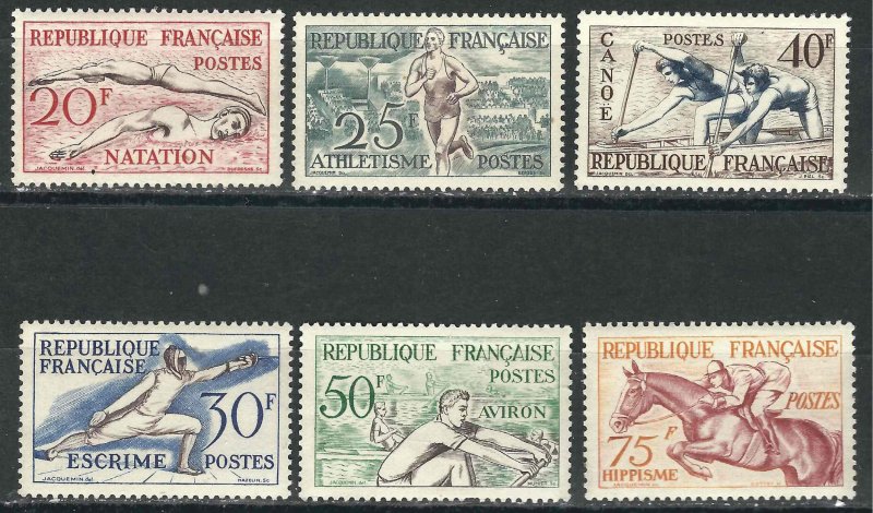 France 700-05 Y&T 960-65 MNH F/VF 1953 SCV $61.30