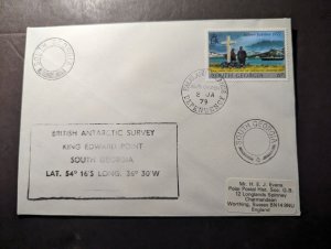 1979 Falkland Islands Cover South Georgia to England BAS King Edward Point