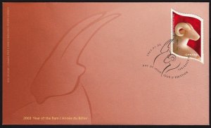 CHINESE LUNAR NEW YEAR of the RAM = Official FDC Canada 2003