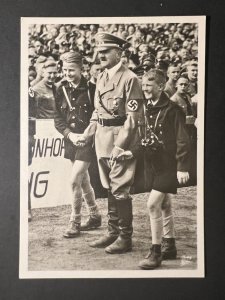 Mint Nazi Germany RPPC Postcard Hitler and the Youth Fuhrer and his Youth