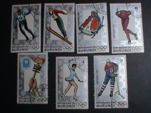 BURUNDI STAMP-1968-SC#226-32 10TH WINTER OLYMPIC GAMES-FRANCE  CTO STAMP SET VF