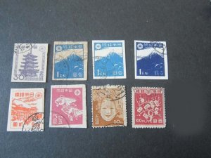 Japan 1946 Sc 363,4,7,8,71-2,64a,64b FU