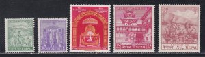 Nepal # 84-88, Coronation Issue, NH, 1/2 Cat.