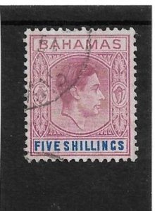 BAHAMAS 1951 5s RED-PURPLE AND DEEP BRIGHT BLUE SG 156e FINE USED Cat £26