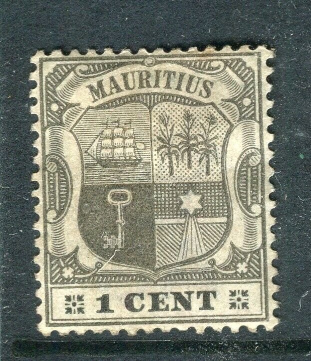 MAURITIUS; 1900 early Crown CA issue Mint hinged 1c. value