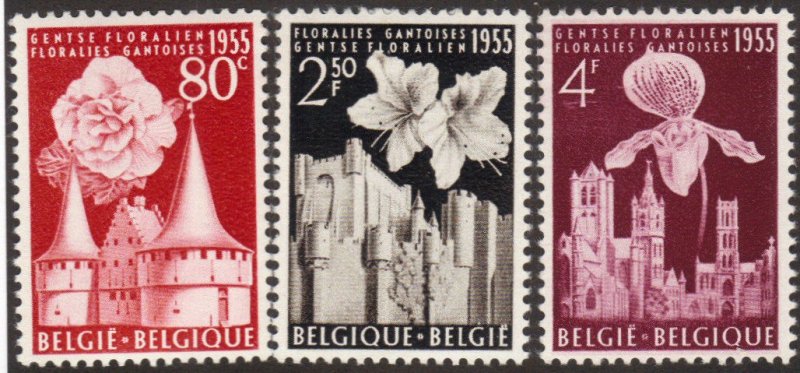 Belgium #482-84 MNH cpl flowers