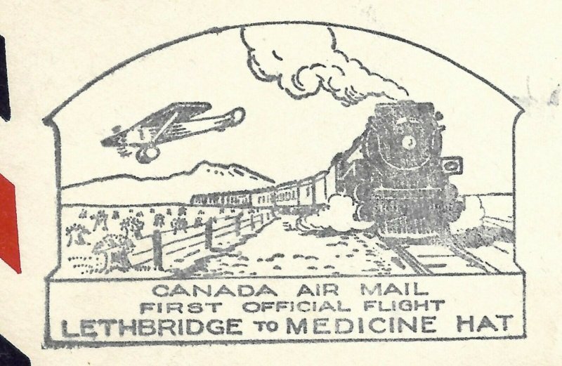 Doyle's_Stamps: Canadian Postal History: Lethbridge to Medicine Hat Flight Cover