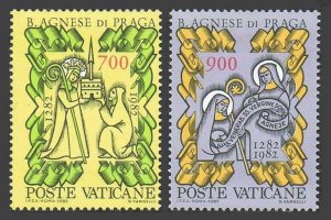 Vatican 705-706,MNH.Michel 803-804. St Agnes of Prague,700th death Ann.1982.