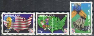 Gibraltar Stamp 657-659  - 94 World Cup Soccer Championships