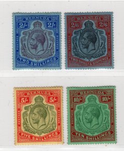 KGVI BERMUDA 1918-1922 GEORGE V  SCOTT 49-50 52-53 SG 51-54 VERY FINE MH B12