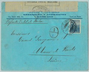 93884 - ARGENTINA - POSTAL HISTORY -  CENSORED  Cover  to SWITZERLAND  1912