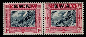 SOUTH WEST AFRICA GVI SG106, 1d + 1d blue & carmine, M MINT. Cat £30.