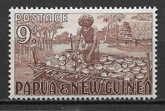 1952 Papua New Guinea 130 Copra Making 9d MNH