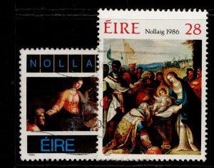 IRELAND QEII SG654-655, 1986 Christmas set, FINE USED.