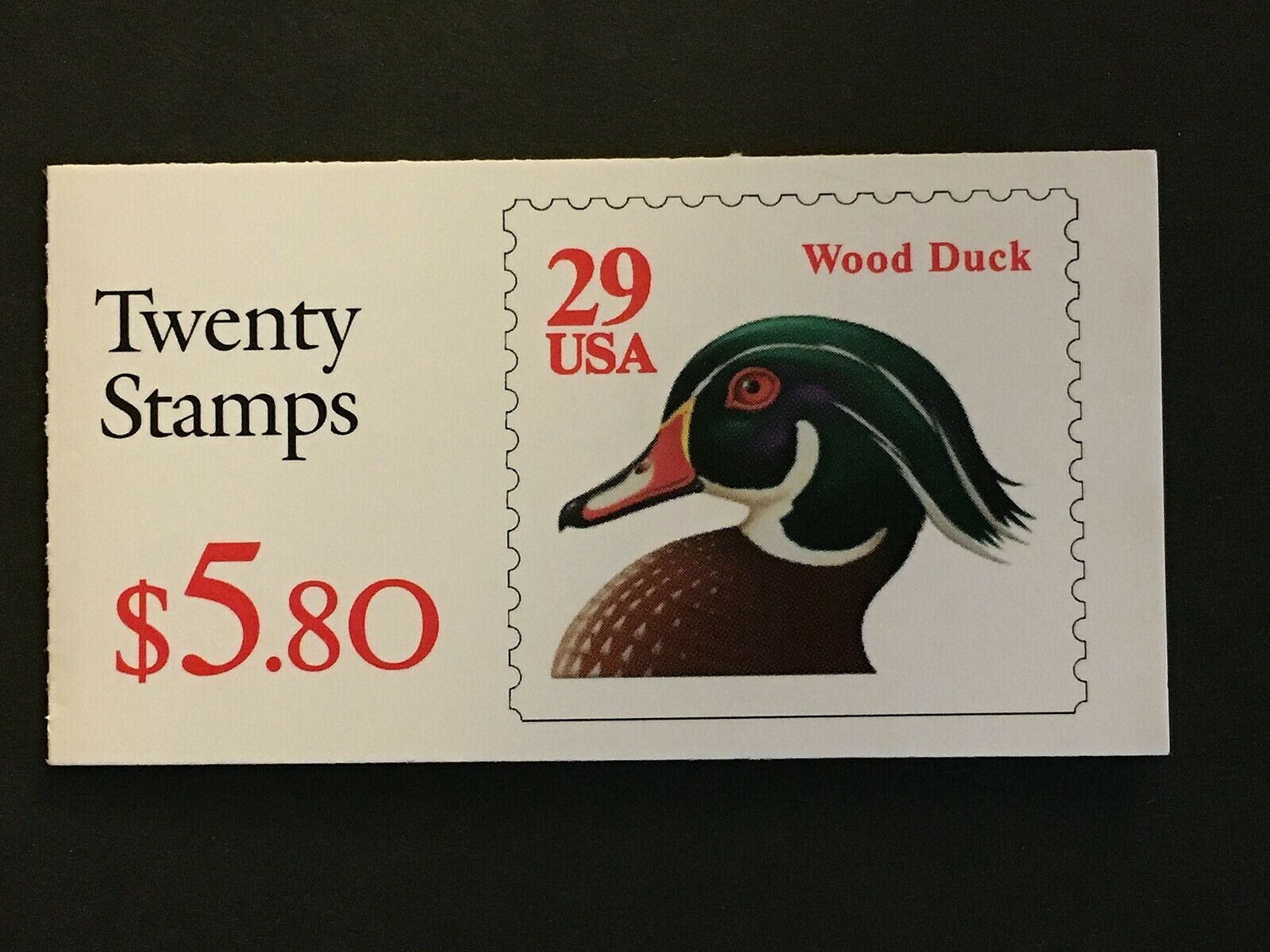 1991 Booklet 20 29cent Wood Duck Stamps BK175, Sc 2485a United