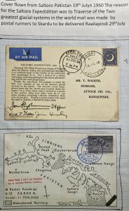 1960 Pakistan Airmail Postcard Cover To Rawalpindi Saltoro Expedition