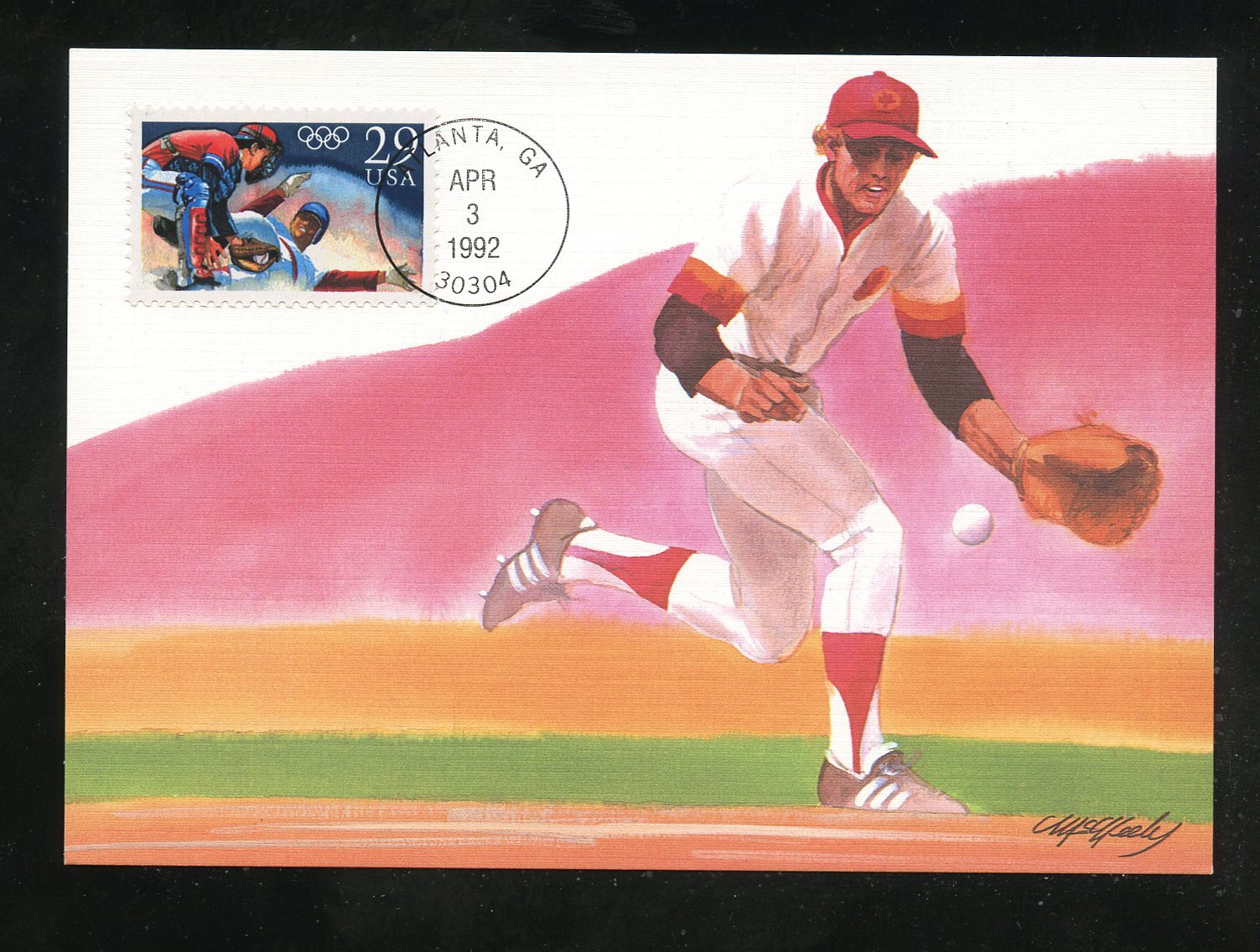US 2619 Baseball arrives in 1992 Olympics UA Fleetwood Maximum card