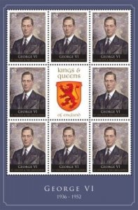 St. Vincent 2011 - SC# 3748 Kings & Queens, George VI - Sheet of 8 Stamps - MNH