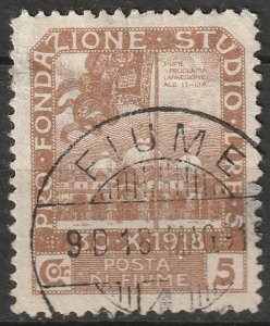 Fiume 1919 Sc B14 used with thin