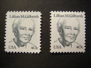 Scott 1868 & 1868a, 40c Lillian M. Gilbreth, MNH Great Americans