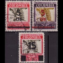 COLOMBIA 1939 - Scott# C115-7 Banana Surch. 5-15c Used