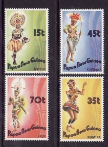 Papua New Guinea-Sc#655-8- id6-unused NH set-Folk dancers-1986-