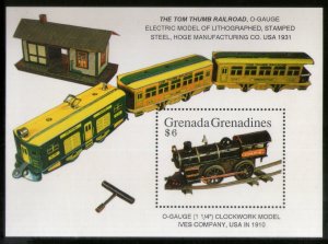 Grenada Grenadines 1992 Steam Locomotive Railway Toy Train Sc 1458 M/s MNH #5997