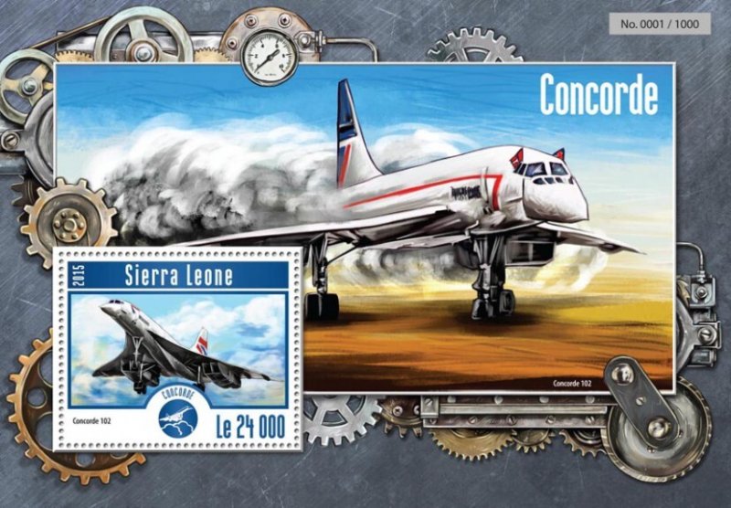 SIERRA LEONE - 2015 - Concorde - Perf Souv Sheet - Mint Never Hinged