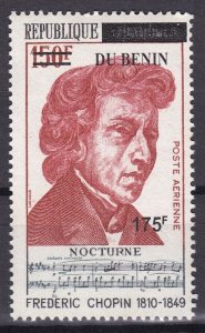 BENIN 2007 /8 1437 175F 60 € FREDERIC CHOPIN MUSIC OVERPRINT SURCHARGE MNH-