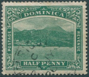 Dominica 1907 SG37 ½d green KGV Roseau mult crown CA wmk FU (amd)